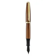 Penna Stilografica Aldo Domani Monteverde - Punta Media - Fusto Tabacco - J059663 (Blu)