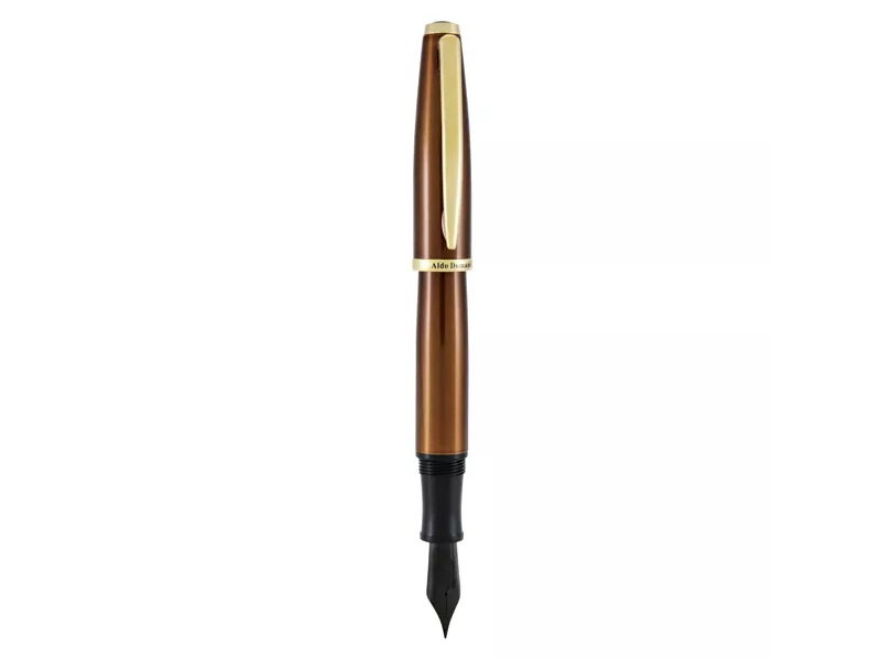 Penna Stilografica Aldo Domani Monteverde - Punta Media - Fusto Tabacco - J059663 (Blu)