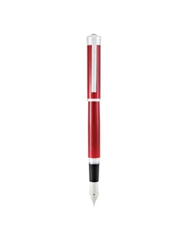 Penna Stilografica Strata Monteverde - Punta Media - Fusto Rosso - J029613 (Blu)