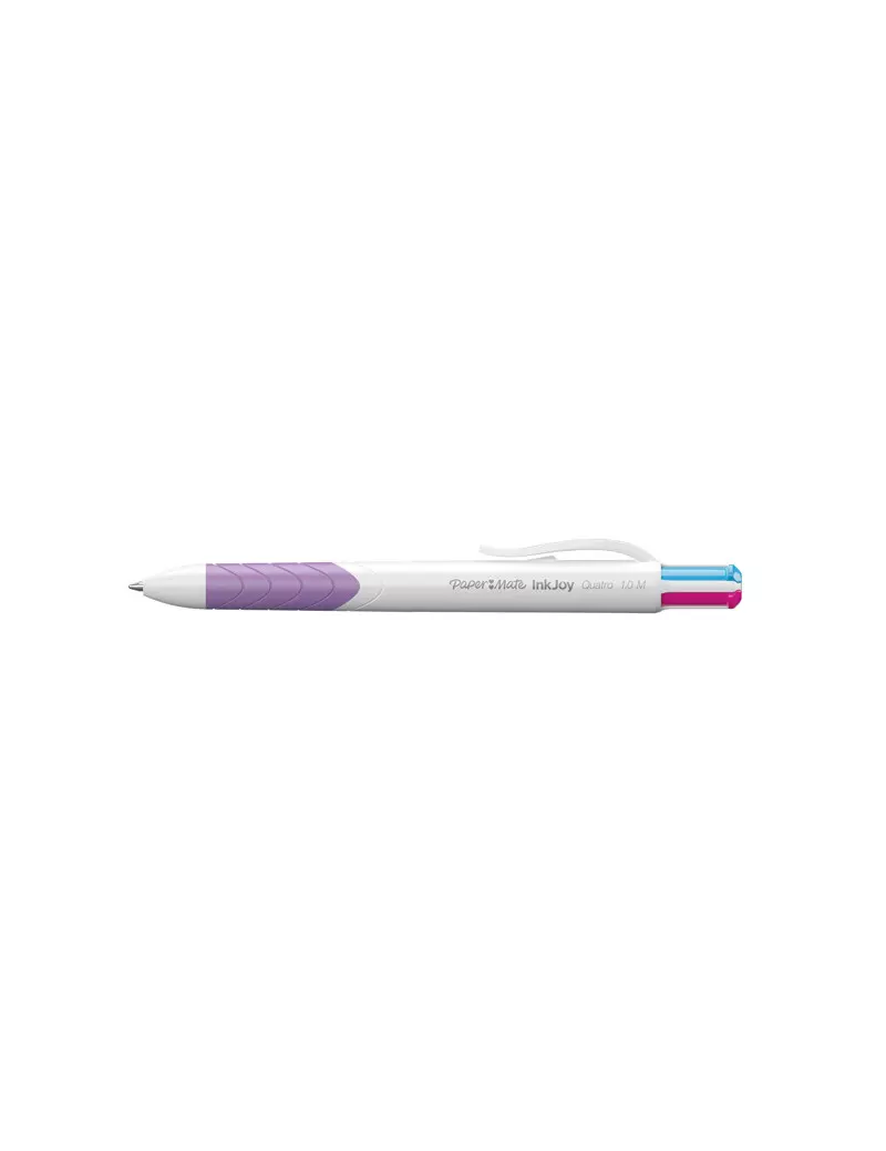 Penna a Sfera a Scatto InkJoy Quatro Paper Mate - 1 mm - S0977270 (Rosa, Verde Chiaro, Viola, Turchese)