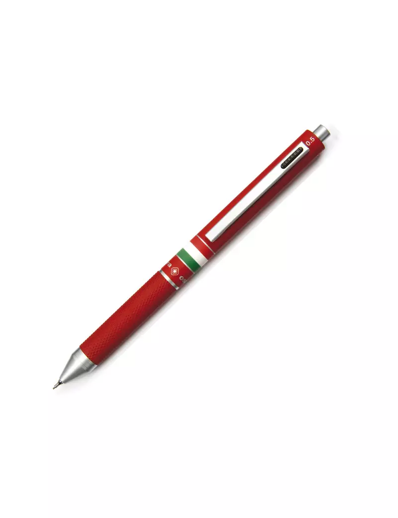 Penna a Sfera a Scatto Multifunzione Quadra Osama - 1 mm - OD 1024ITG/1 R (Nero, Blu, Rosso)