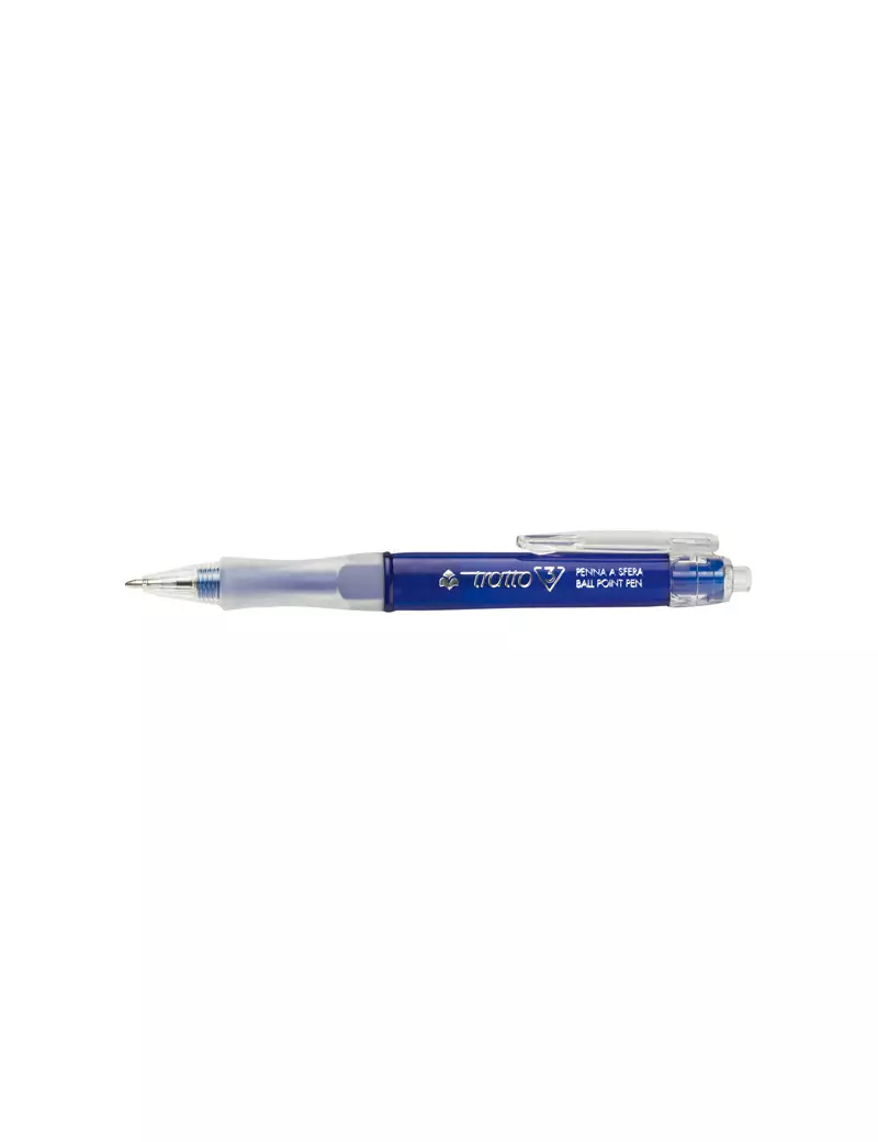 Penna a Sfera a Scatto Tratto 3 Fila - 1 mm - 824601 (Blu Conf. 12)