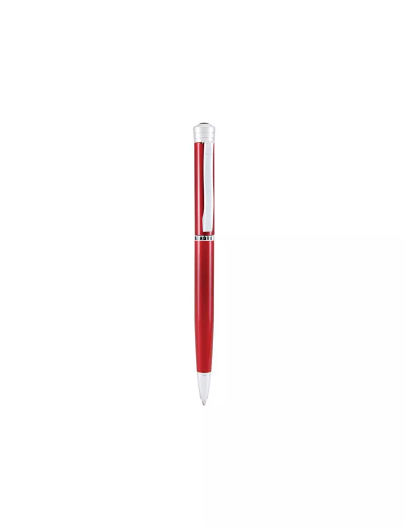 Penna a Sfera a Scatto Strata Monteverde - Punta Media - Fusto Rosso - J029615 (Rosso)