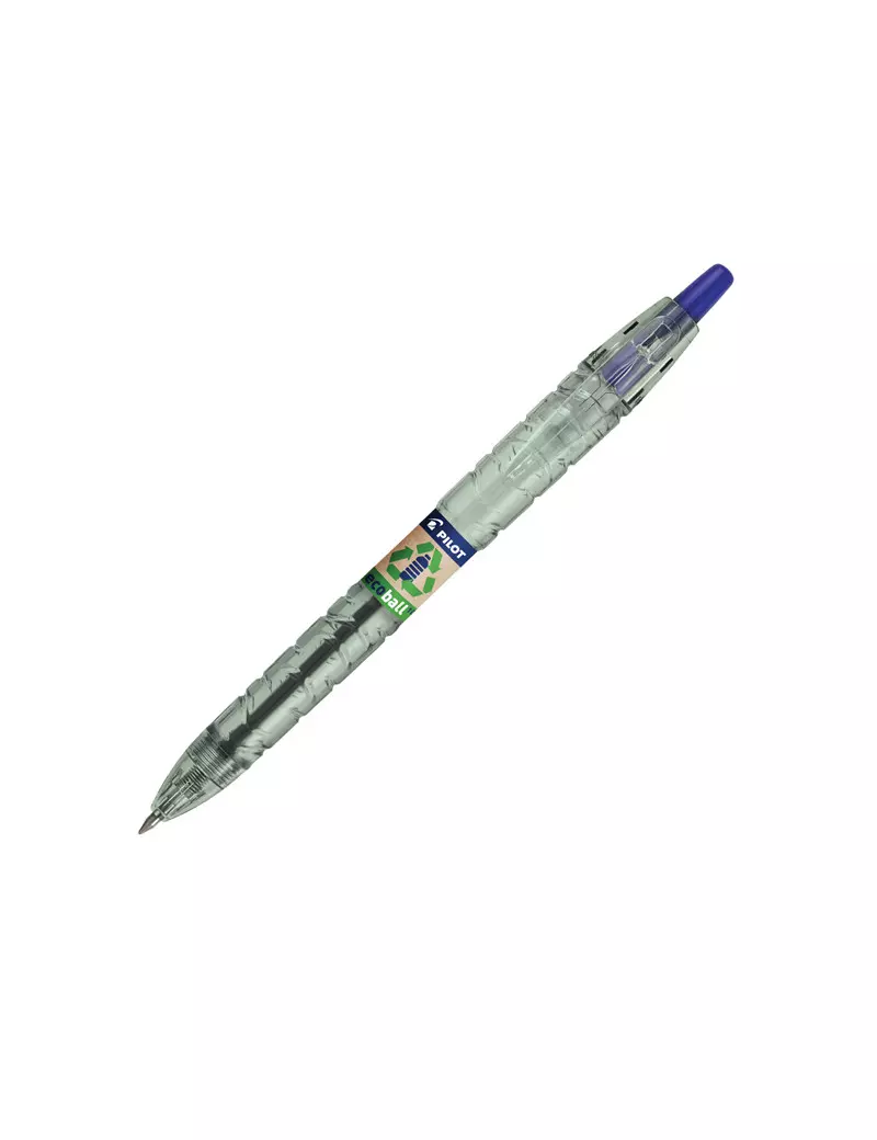 Penna a Sfera a Scatto B2P Ecoball Pilot - 1 mm - 040177 (Blu Conf. 10)