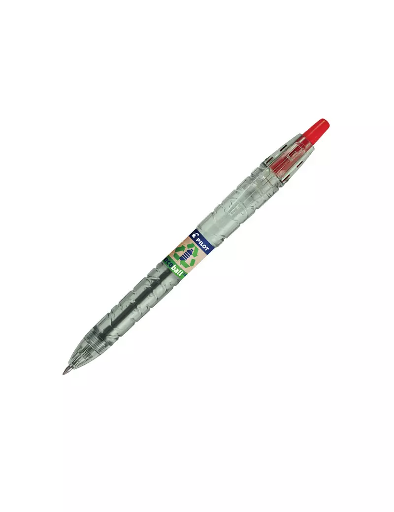 Penna a Sfera a Scatto B2P Ecoball Pilot - 1 mm - 040178 (Rosso Conf. 10)