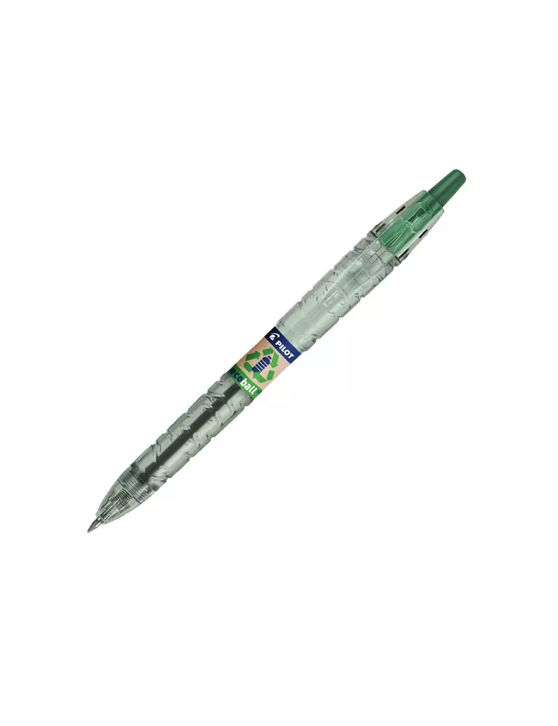 Penna a Sfera a Scatto B2P Ecoball Pilot - 1 mm - 040179 (Verde Conf. 10)