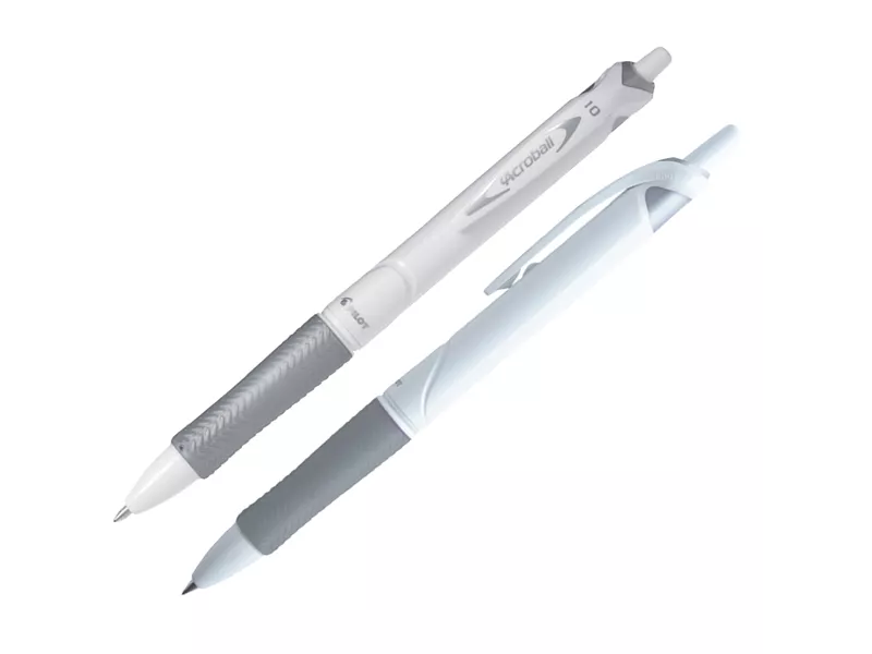 Penna a Sfera a Scatto Acroball Pure White Begreen Pilot - 1 mm - 011293 (Nero Conf. 10)