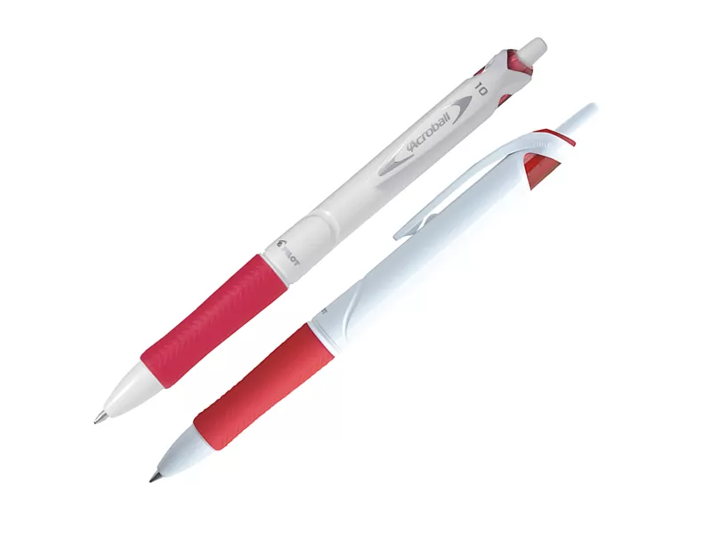 Penna a Sfera a Scatto Acroball Pure White Begreen Pilot - 1 mm - 011295 (Rosso Conf. 10)