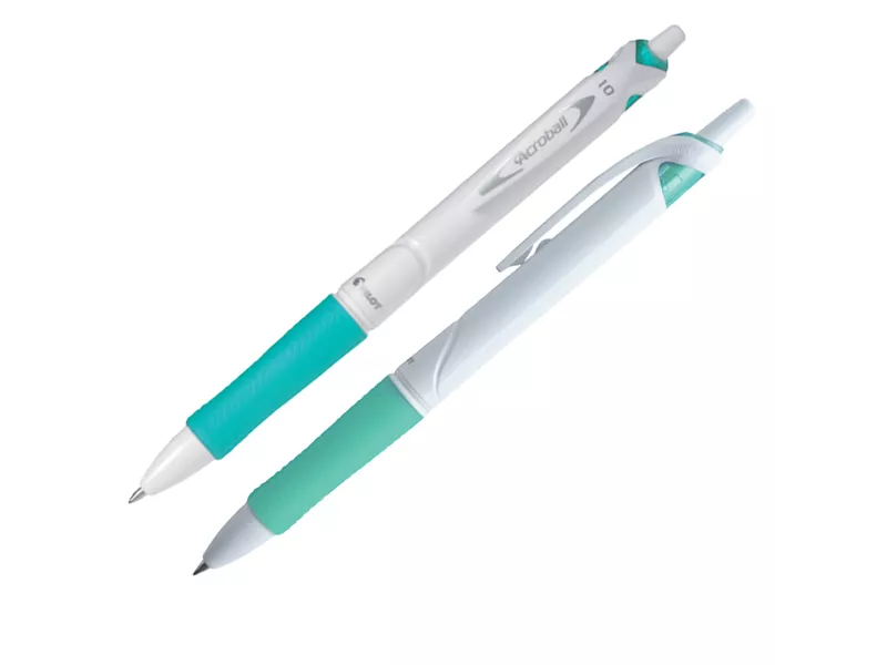 Penna a Sfera a Scatto Acroball Pure White Begreen Pilot - 1 mm - 011296 (Verde Conf. 10)
