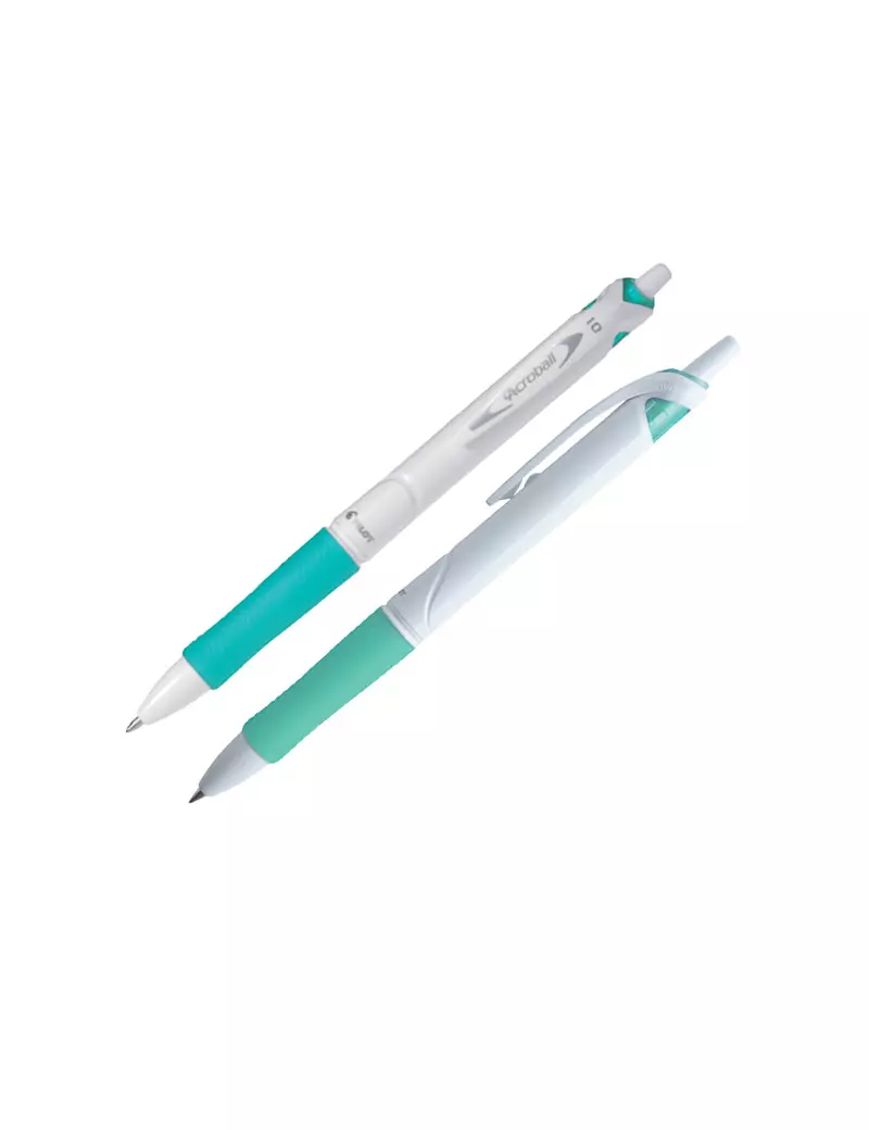 Penna a Sfera a Scatto Acroball Pure White Begreen Pilot - 1 mm - 011296 (Verde Conf. 10)
