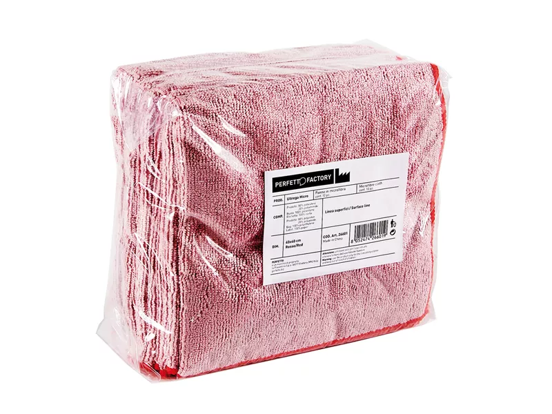 Panno in Microfibra Ultrega Perfetto - 40x40 cm - 26601 (Rosso Conf. 10)