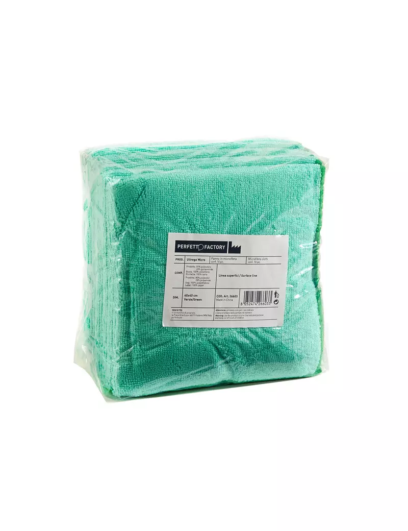 Panno in Microfibra Ultrega Perfetto - 40x40 cm - 26603 (Verde Conf. 10) Panno in Microfibra Ultrega Perfetto - 40x40 cm - 26603 (Verde Conf. 10)
