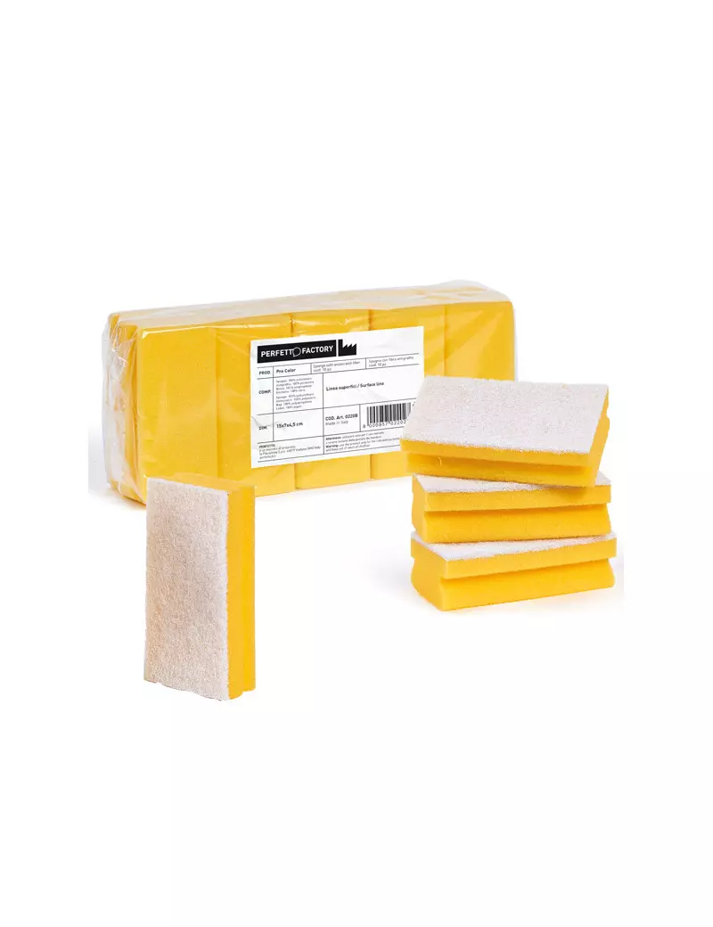 Spugna Pro Color Perfetto - 15x7x4,5 cm - 0220B (Giallo Conf. 10)