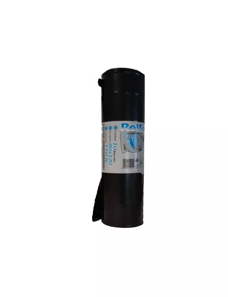 Sacco Immondizia Rolsac - 80x120 cm - 130 Litri - 28510 (Nero Conf. 10) Sacco Immondizia Rolsac - 80x120 cm - 130 Litri - 28510 (Nero Conf. 10)
