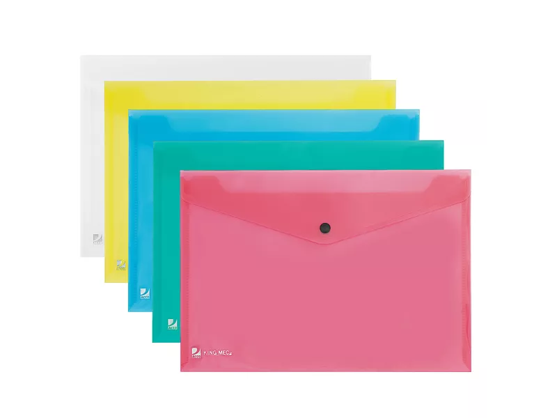 Busta con Bottone Pull King Mec - A4 - PPL - 00111355 (Assortiti Conf. 5) Busta con Bottone Pull King Mec - A4 - PPL - 00111355 (Assortiti Conf. 5)
