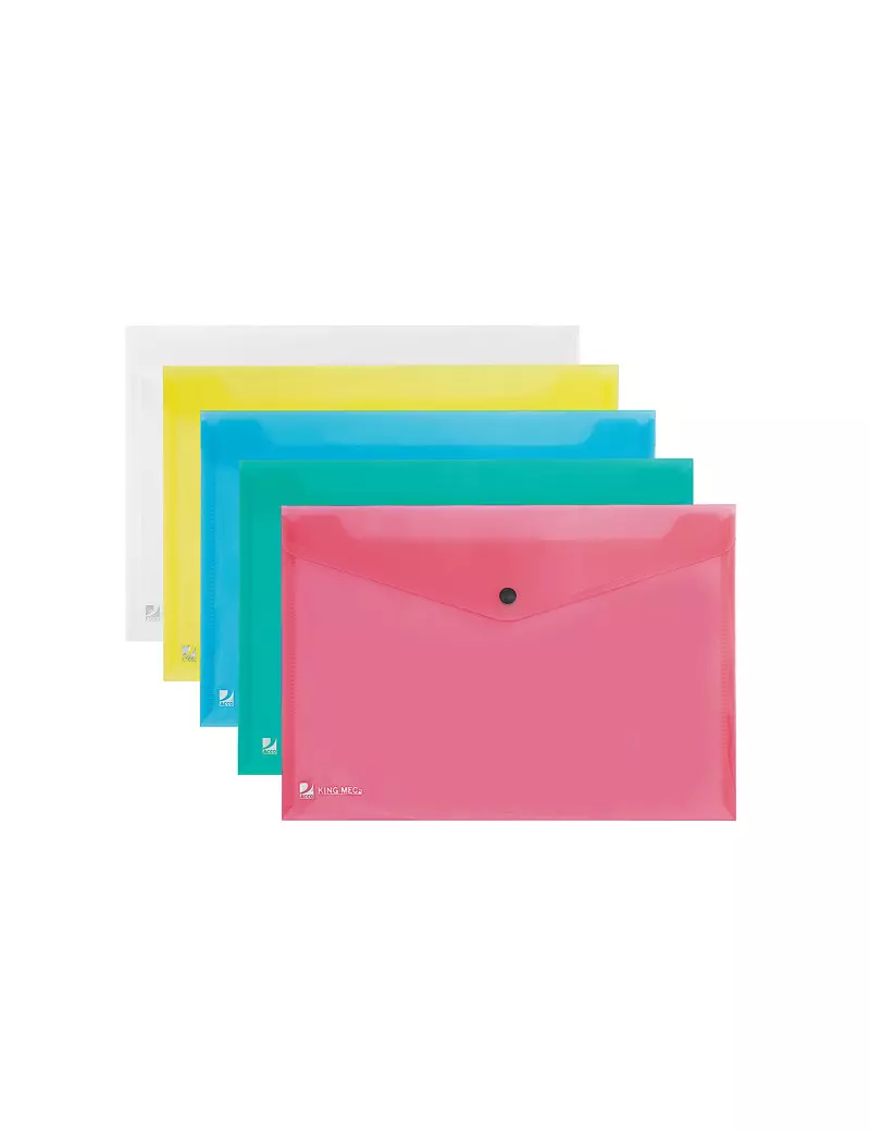Busta con Bottone Pull King Mec - A4 - PPL - 00111355 (Assortiti Conf. 5) Busta con Bottone Pull King Mec - A4 - PPL - 00111355 (Assortiti Conf. 5)