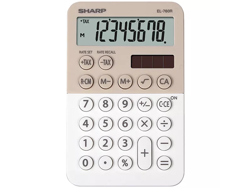 Calcolatrice Tascabile Sharp EL-760R - EL760R BLA (Beige e Bianco)