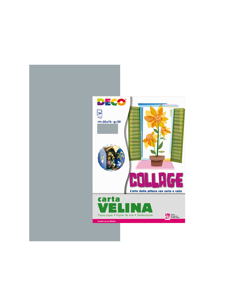 Carta Velina Metallizzata Deco CWR - 50x76 cm - 05323 (Argento Conf. 24)