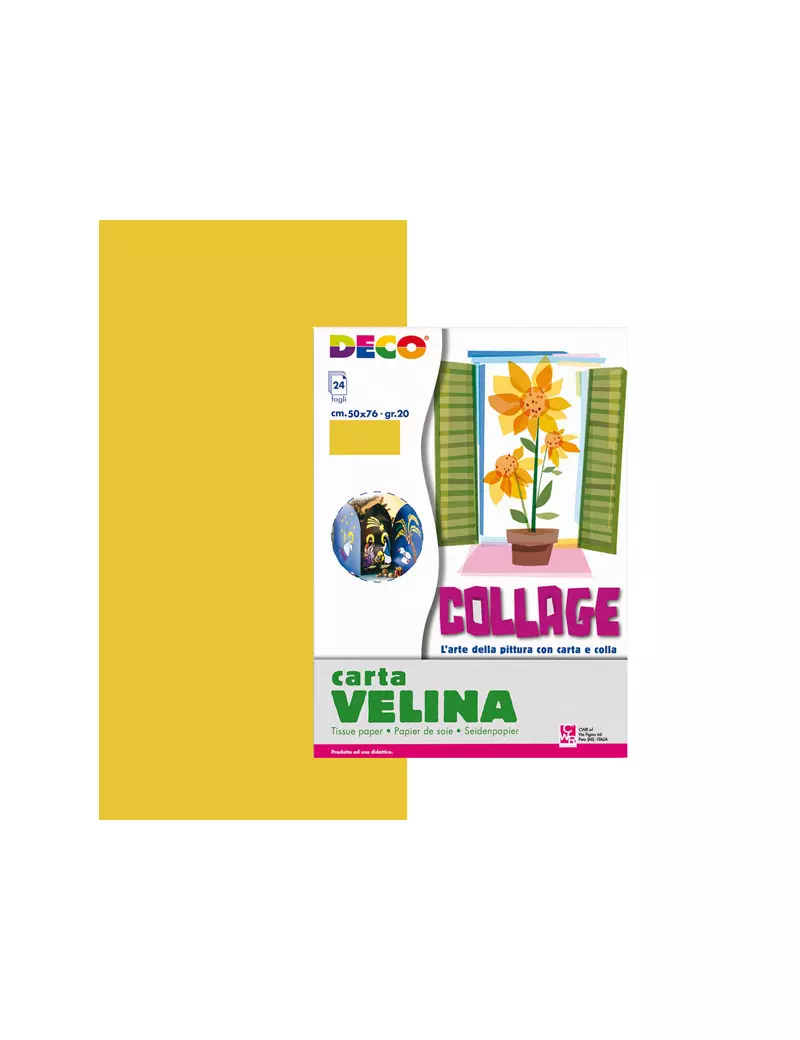 Carta Velina Metallizzata Deco CWR - 50x76 cm - 05322 (Oro Conf. 24) Carta Velina Metallizzata Deco CWR - 50x76 cm - 05322 (Oro Conf. 24)