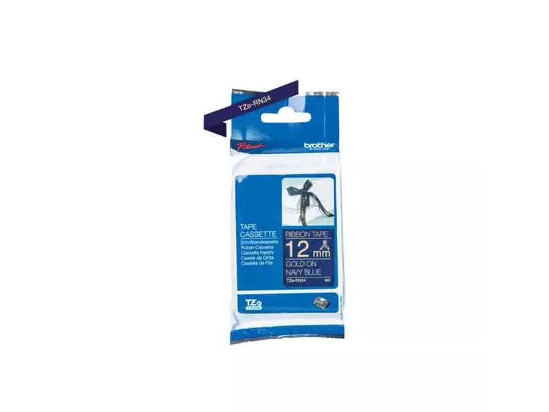 Nastro Originale Brother TZe-RN34 - 12 mm x 4 m - Laminato (Oro su Blu)