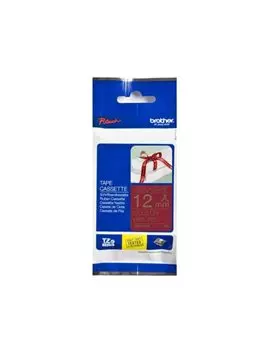 Nastro Originale Brother TZe-RW34 - 12 mm x 4 m - Laminato (Oro su Rosso)
