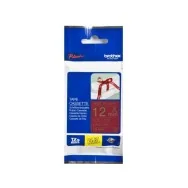 Nastro Originale Brother TZe-RW34 - 12 mm x 4 m - Laminato (Oro su Rosso)