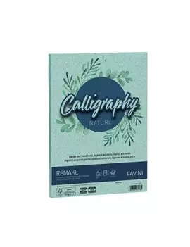 Carta Colorata Calligraphy Nature Remake Favini - A4 - 120 g - A69G664 (Acquamarina Conf. 50)