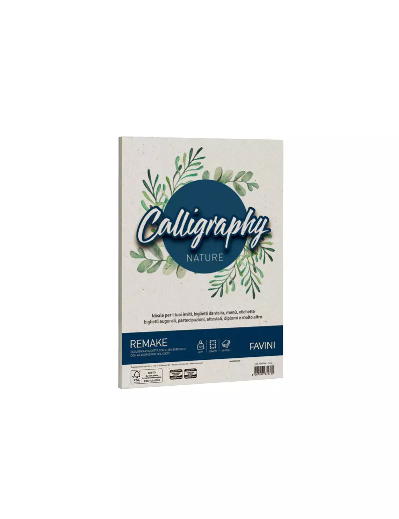 Carta Colorata Calligraphy Nature Remake Favini - A4 - 120 g - A69U664 (Scoglio Conf. 50)