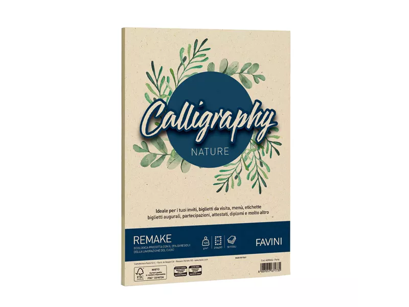 Carta Colorata Calligraphy Nature Remake Favini - A4 - 250 g - A690564 (Perla Conf. 50)