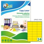 Etichette Adesive Copy Laser Premium Tico con Margini - A4 - 70x36 mm - LP4FG-7036 (Giallo Fluo Conf. 70)
