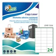 Etichette Adesive in Poliestere Tico - A4 - 70x36 mm - LP4P-7036 (Bianco Conf. 70)