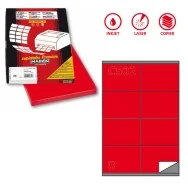 Etichette Adesive Markin - A4 - 105x72 mm - X210C502RO (Rosso Conf. 100)