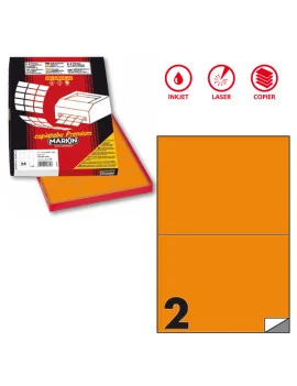 Etichette Adesive Markin - A4 - 210x148,5 mm - X210C509FAR (Arancione Fluo Conf. 100)