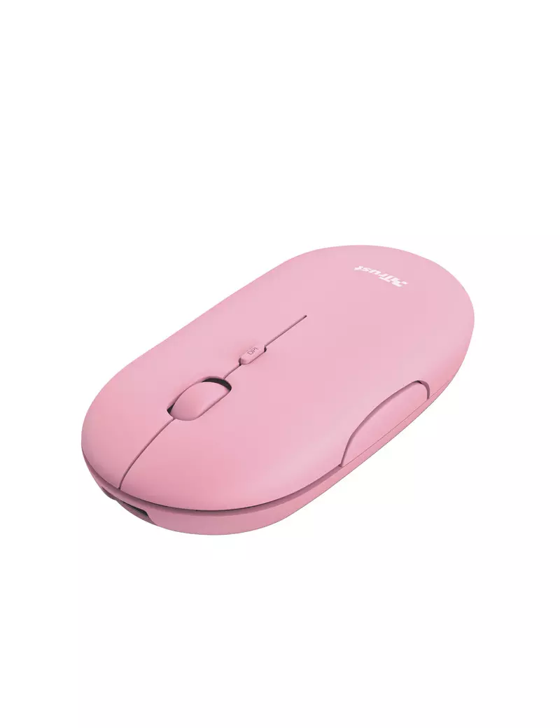 Mouse Ottico Ultrasottile Puck Trust - Wireless - 24125 (Rosa) Mouse Ottico Ultrasottile Puck Trust - Wireless - 24125 (Rosa)