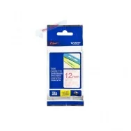 Nastro Originale Brother TZe-132 - 12 mm x 8 m - Laminato (Rosso su Trasparente)