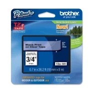Nastro Originale Brother TZe-141 - 18 mm x 8 m - Laminato (Nero su Trasparente)