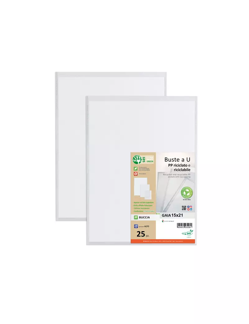 Busta Gaia Sei Rota - 15x21 cm - Perforata - 721521 (Trasparente Conf. 25) Busta Gaia Sei Rota - 15x21 cm - Perforata - 721521 (Trasparente Conf. 25)