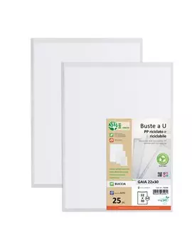 Busta a U Gaia Sei Rota - 22x30 cm - Perforata - 722230 (Trasparente Conf. 25)