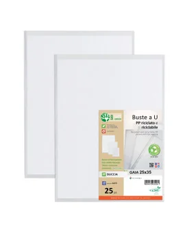 Busta a U Gaia Sei Rota - 25x35 cm - Perforata - 722535 (Trasparente Conf. 25)