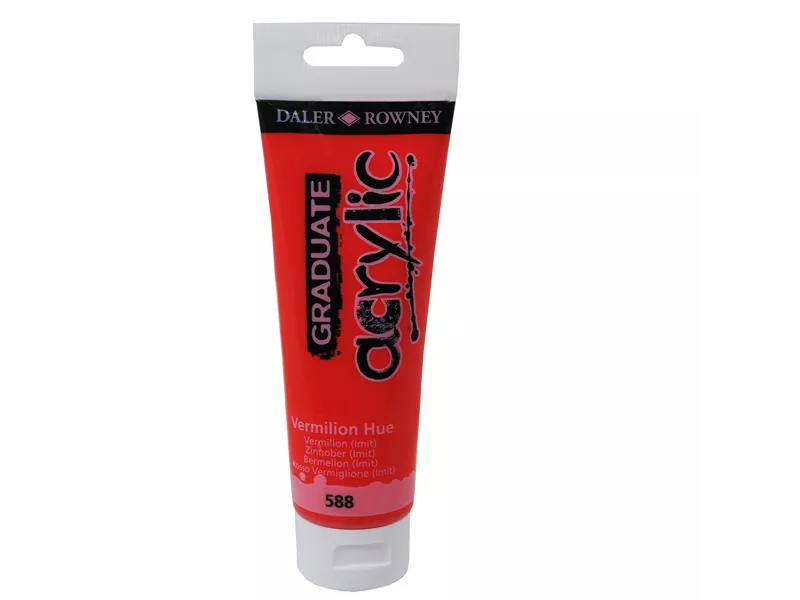 Colore Acrilico Fine Graduate Daler Rowney - 120 ml - D123120588 (Vermiglione)