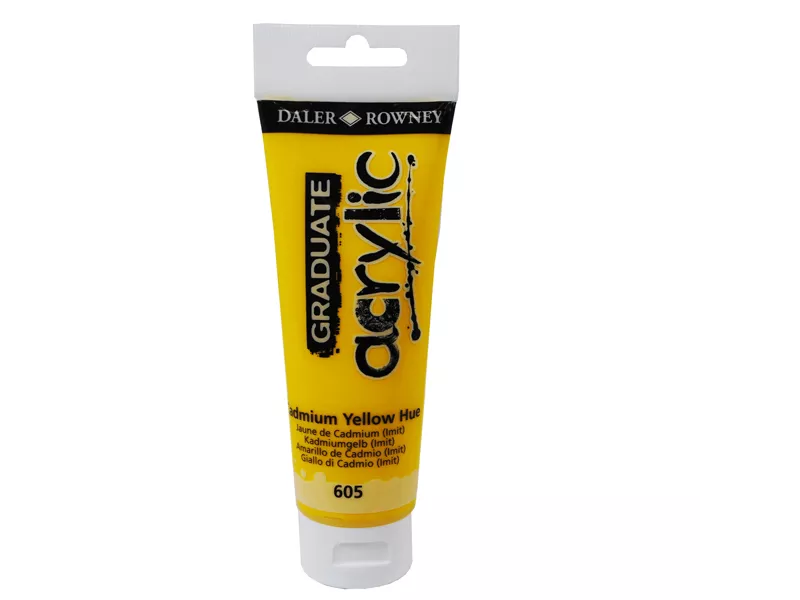 Colore Acrilico Fine Graduate Daler Rowney - 120 ml - D123120605 (Giallo Cadmio Imitazione)