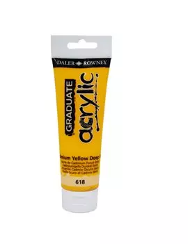 Colore Acrilico Fine Graduate Daler Rowney - 120 ml - D123120618 (Giallo Cadmio Scuro)