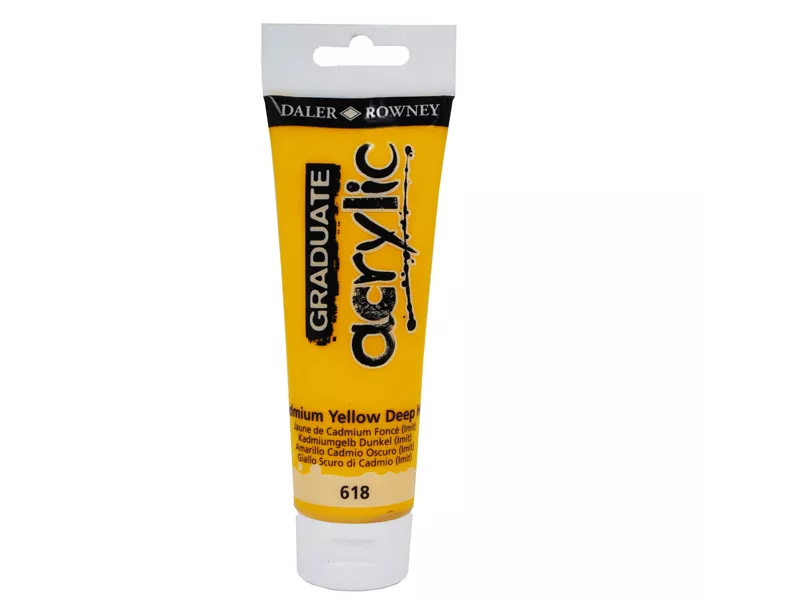 Colore Acrilico Fine Graduate Daler Rowney - 120 ml - D123120618 (Giallo Cadmio Scuro)