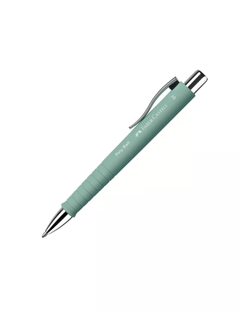 Penna a Sfera a Scatto Poly Ball Faber Castell - 0,7 mm - 241165 (Verde Menta)