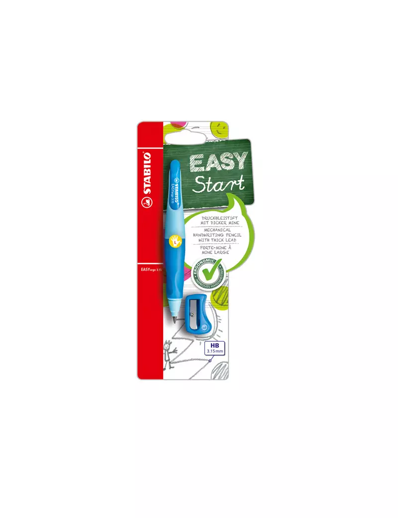 Portamine Easyergo con Affilamine Stabilo - 3,15 mm - Mancini - B-46867-3 (Azzurro) Portamine Easyergo con Affilamine Stabilo - 3,15 mm - Mancini - B-46867-3 (Azzurro)