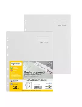 Busta a Perforazione Universale Atla Privacy Sei Rota - 22x30 cm - Documenti Riservati - 662230 (Bianco Opaco Conf. 10)