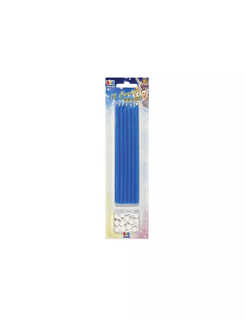 Candelina per Torta Big Party - 15 cm - con Supporto - 71002 (Azzurro Conf. 12) Candelina per Torta Big Party - 15 cm - con Supporto - 71002 (Azzurro Conf. 12)