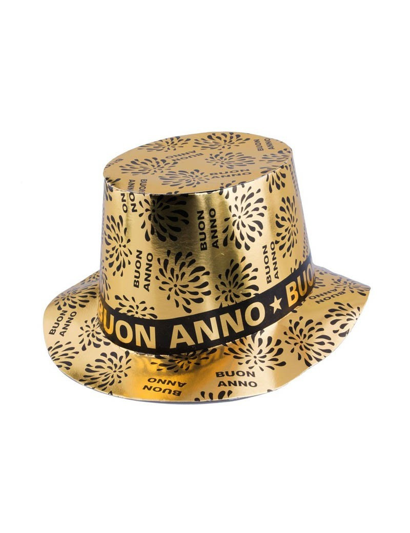Cappello a Cilindro in Plastica - Buon Anno (Oro)