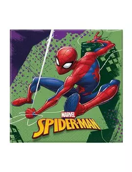 Tovaglioli in Carta Spiderman - 33x33 cm - 2 Veli (Multicolore Conf. 20)