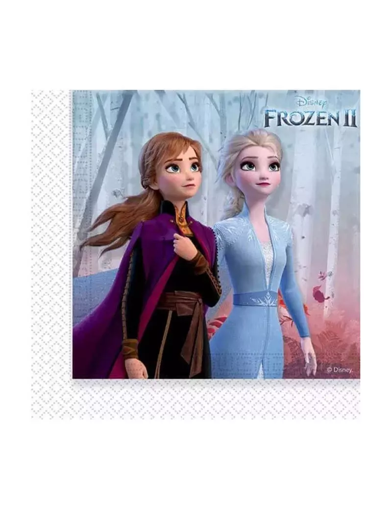 Tovaglioli in Carta Frozen II - 33x33 cm - 2 Veli (Multicolore Conf. 20)